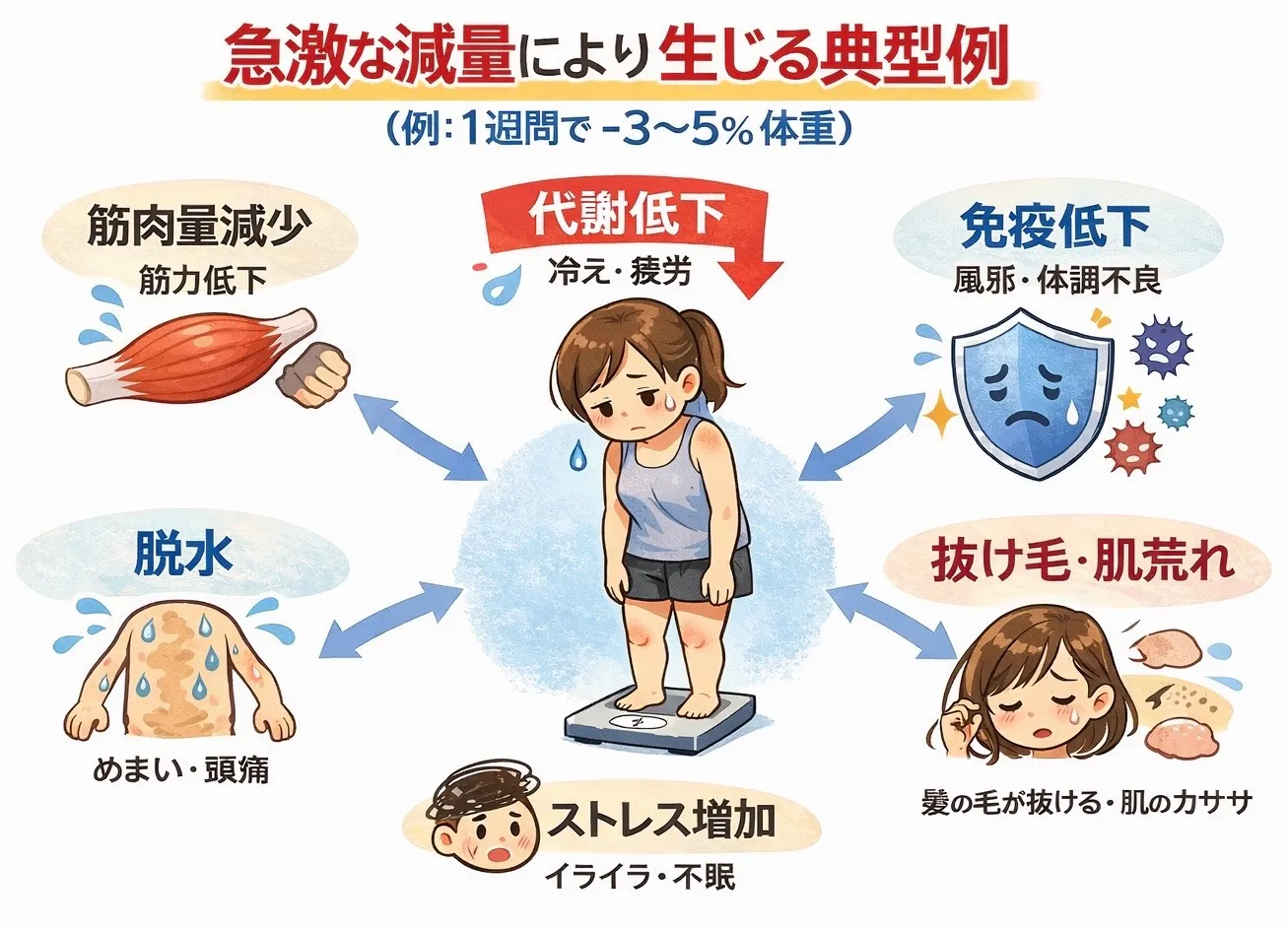 短期間での過度なダイエットを進めない理由