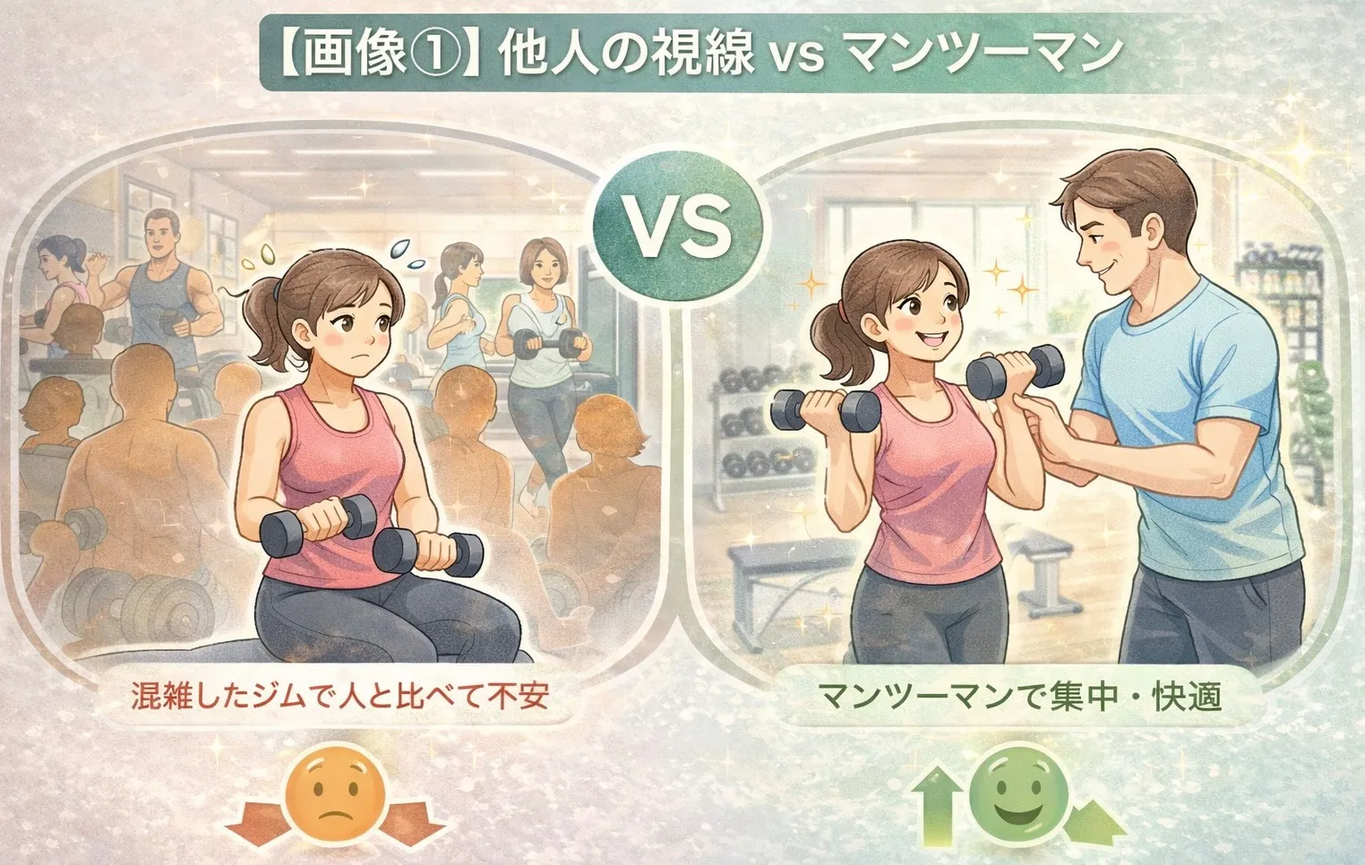 他の人を気にせず運動できる