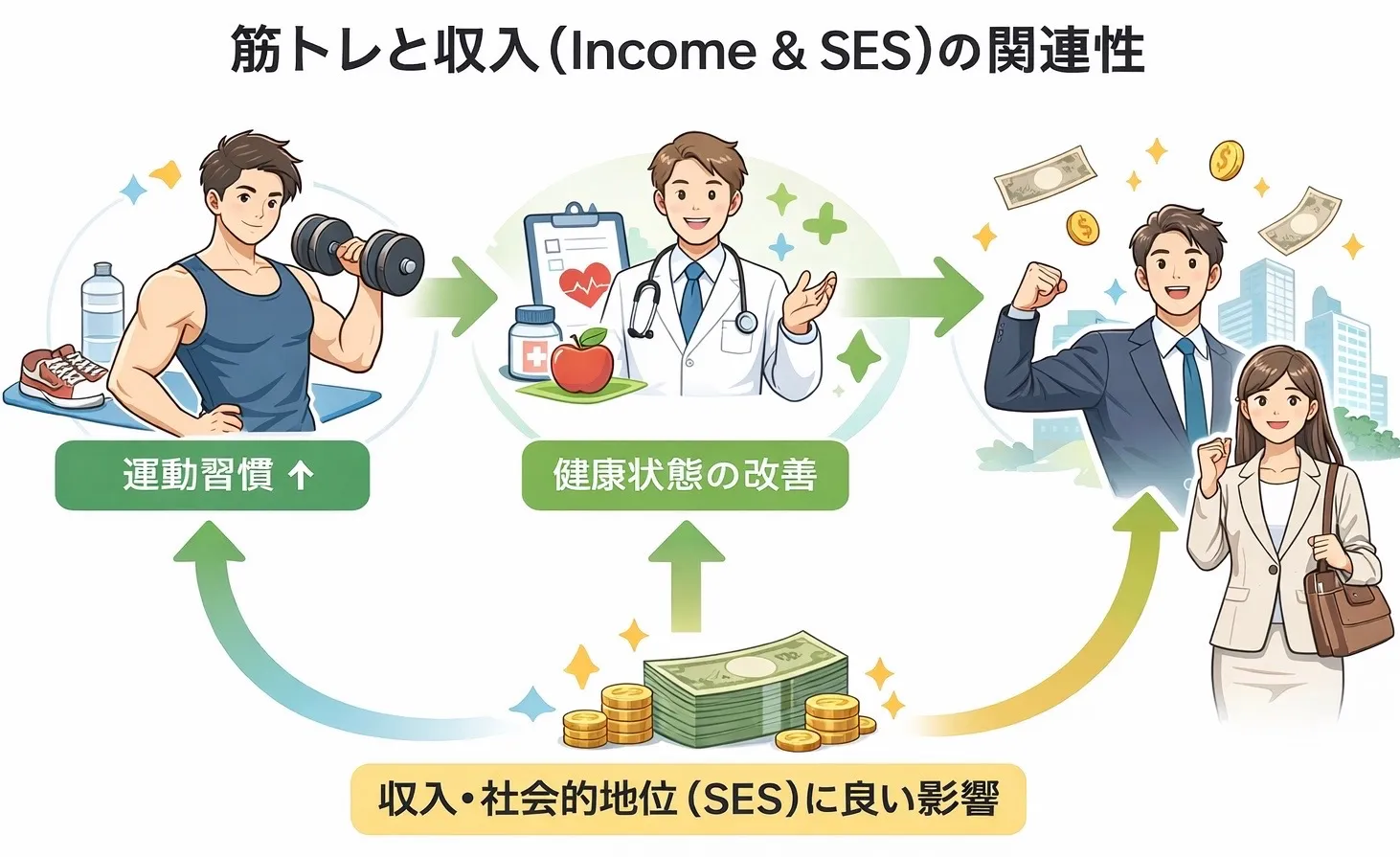 筋トレと収入の関係