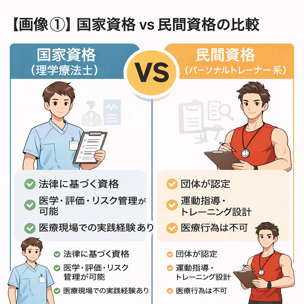 パーソナルトレーナーの資格の違い