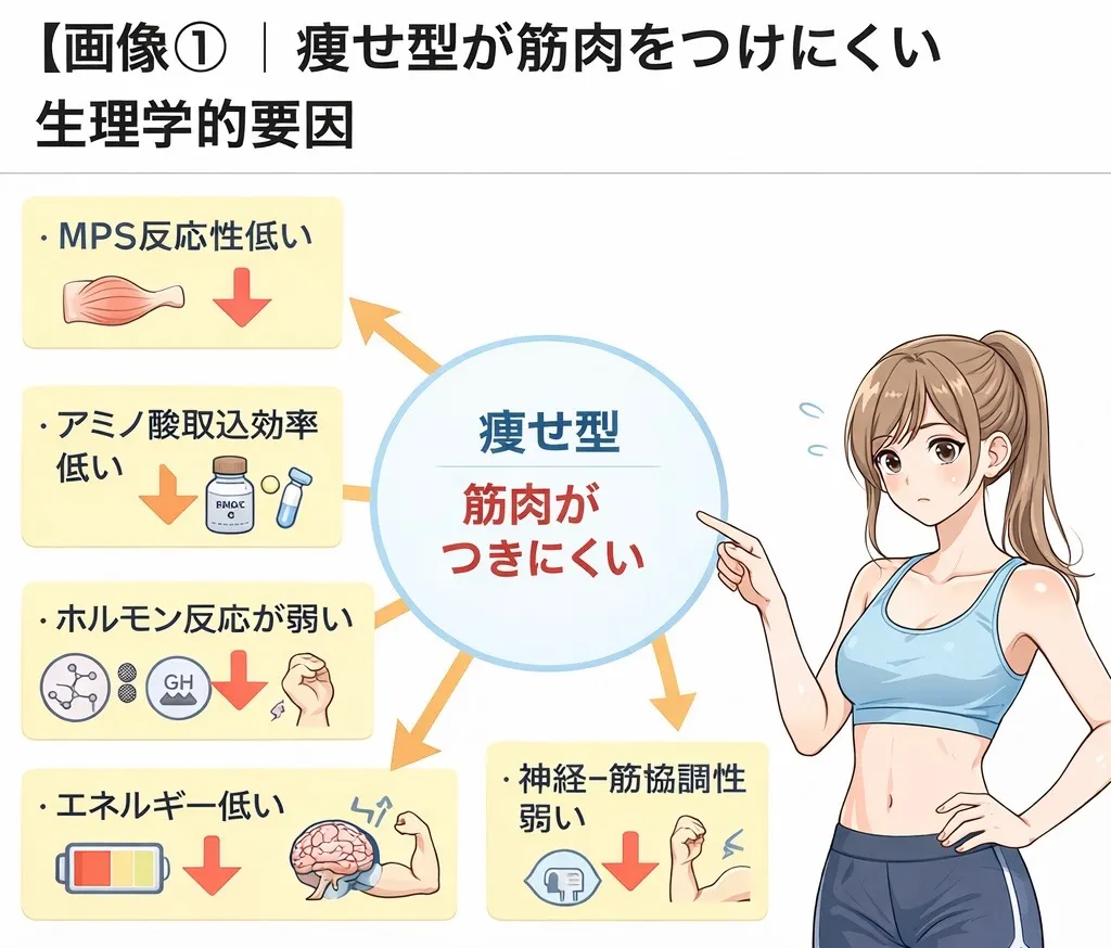 痩せ型の人は筋肉付きにくい理由