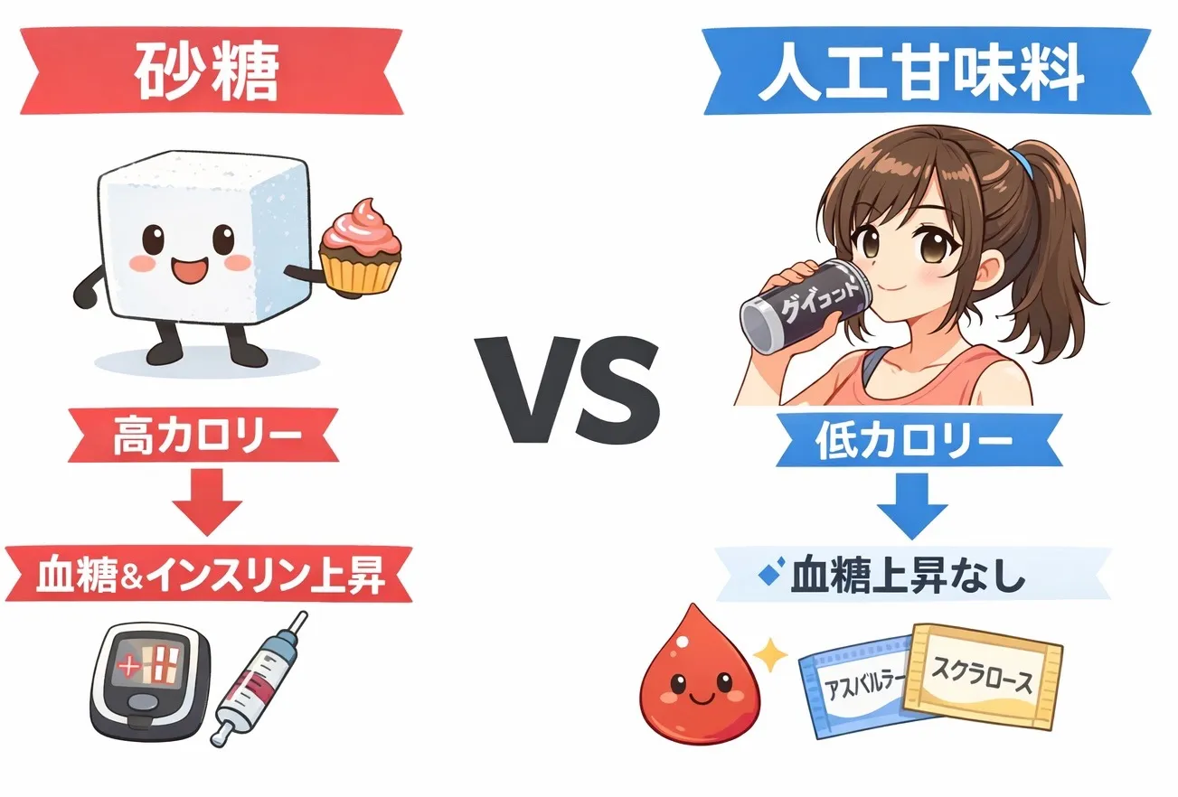 砂糖取るなら人工甘味料の方がマシ？