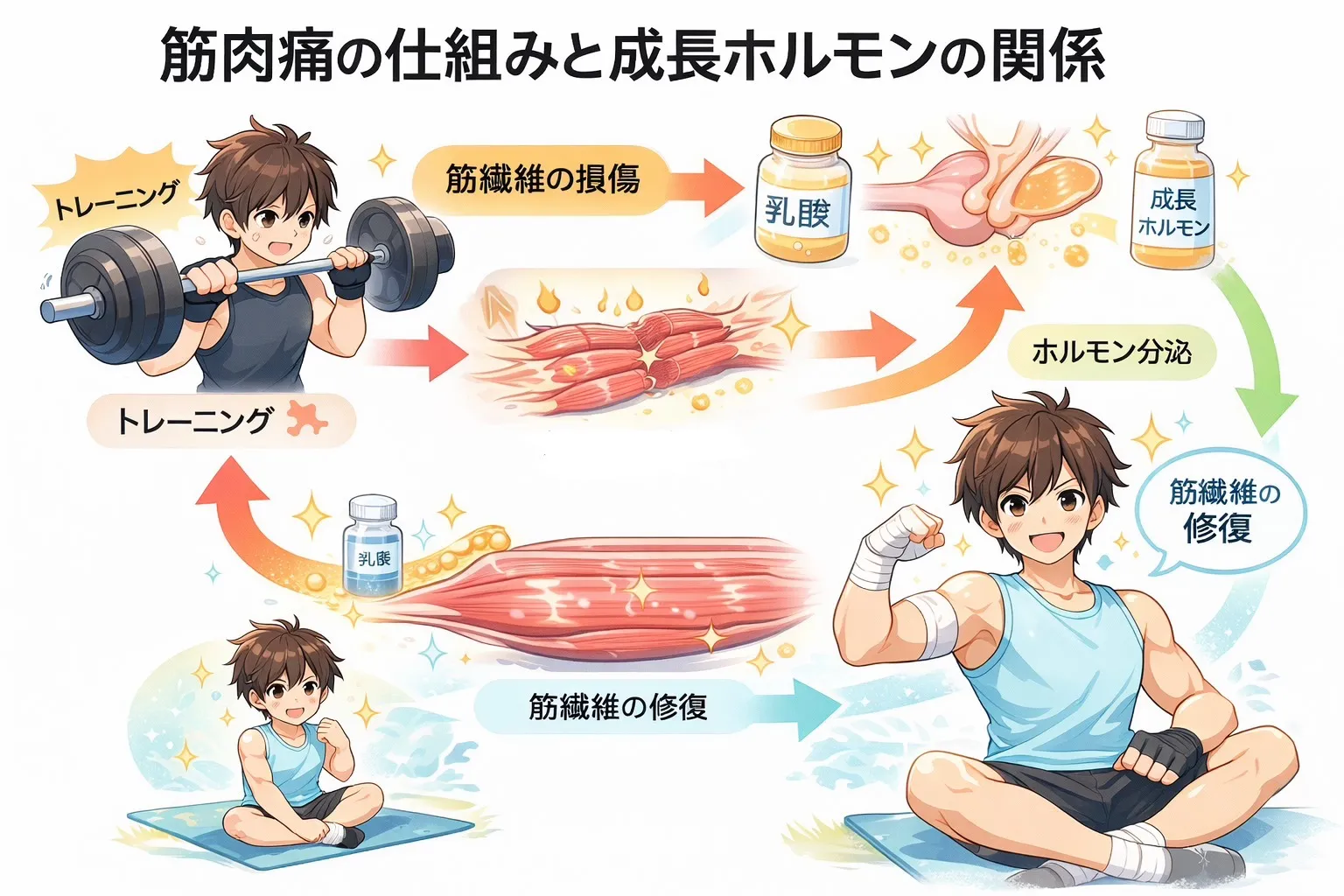 筋肉痛と成長ホルモン