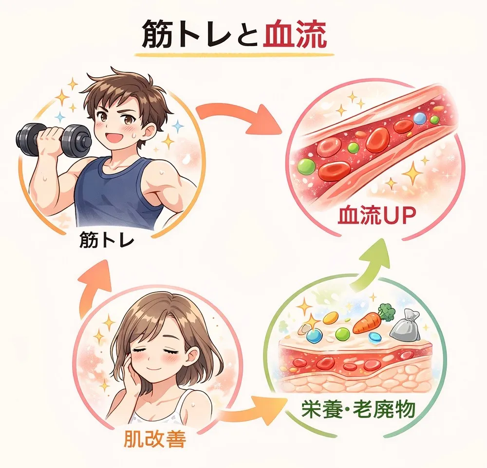 筋トレすると肌が綺麗になるのはなぜ？