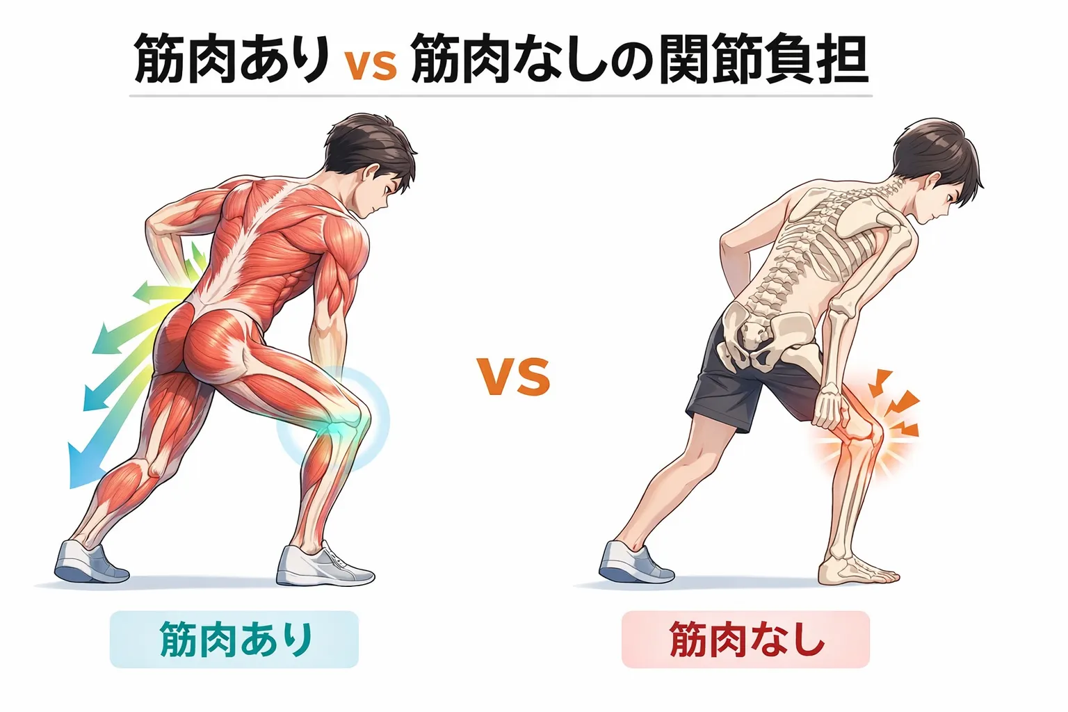 なぜ筋肉がないと関節が痛くなるのか?