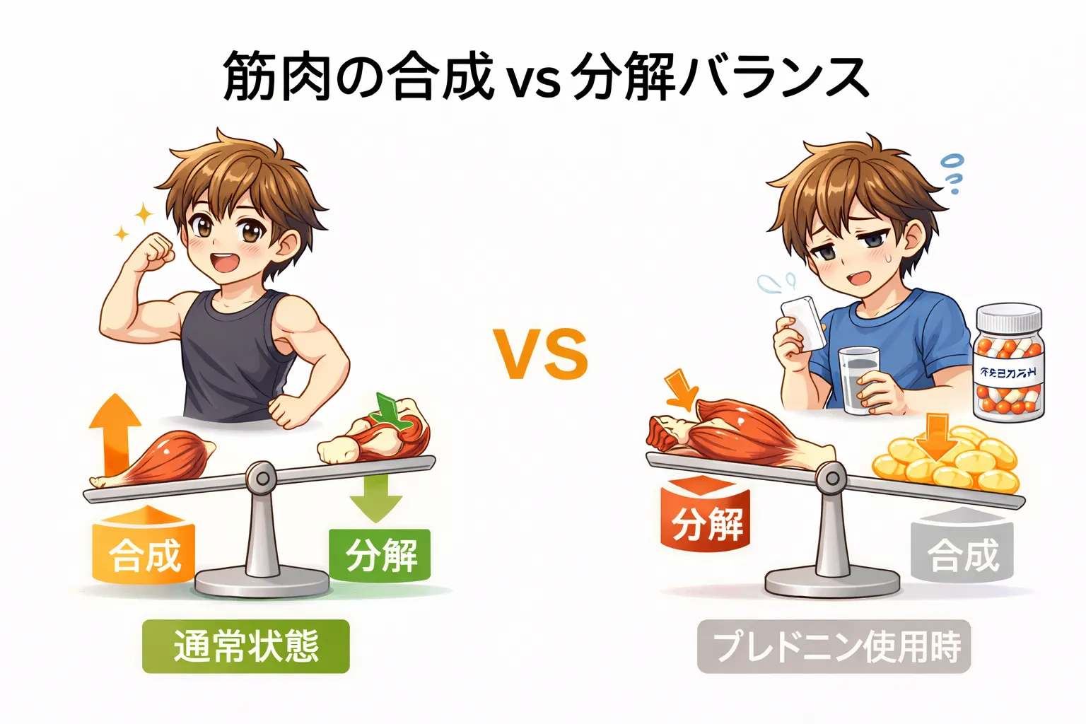 プレドニンで筋力が落ちるのはなぜ？