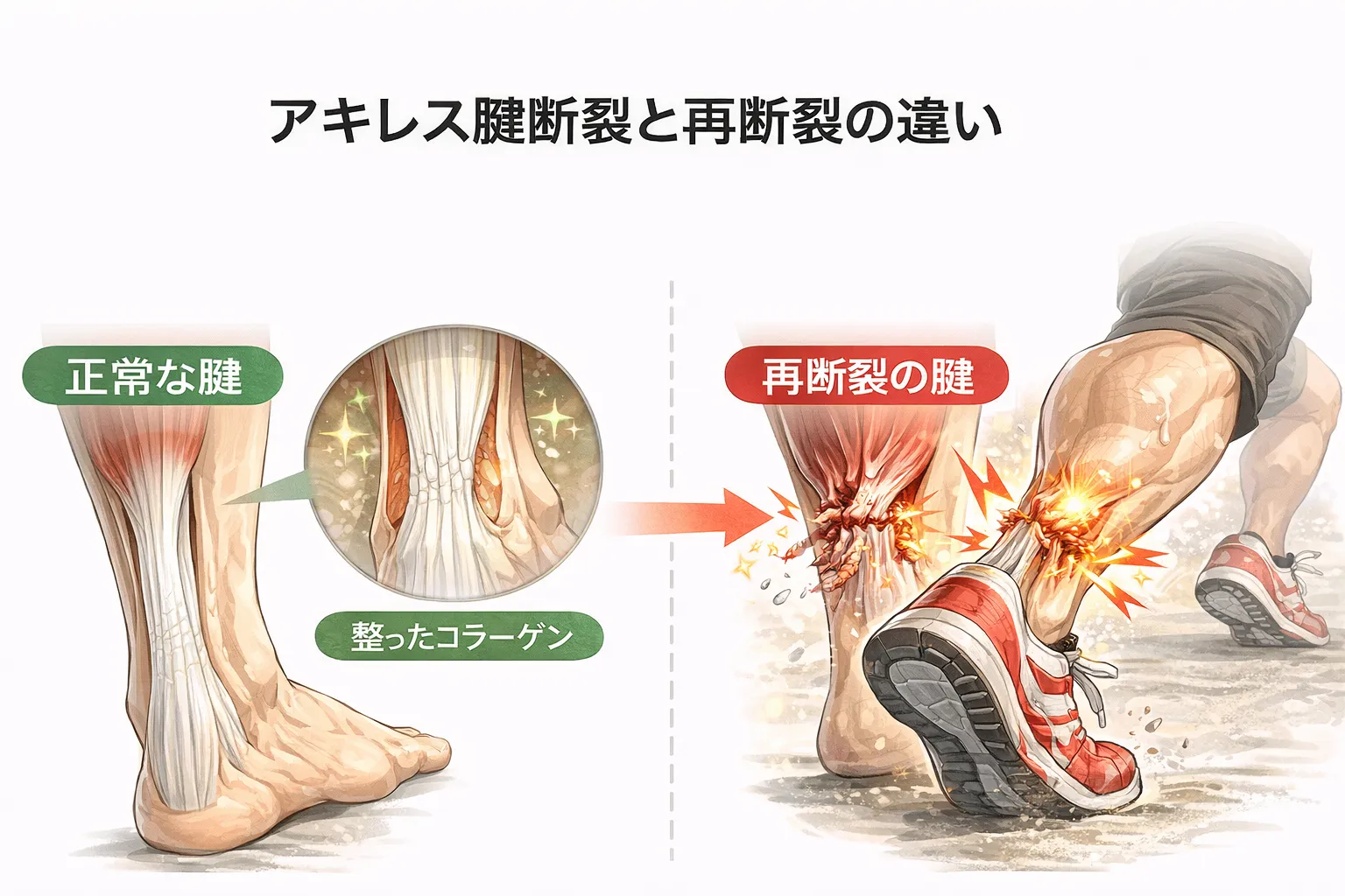 アキレス腱断裂の再断裂を防ぐには?