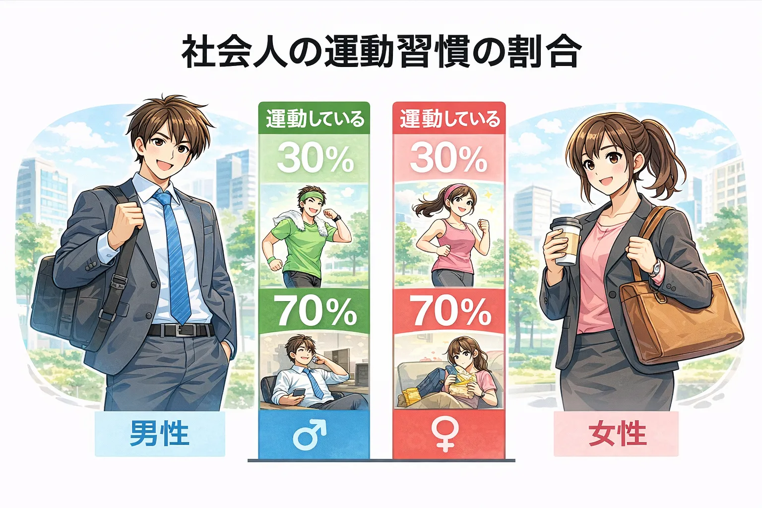 社会人の運動習慣の平均