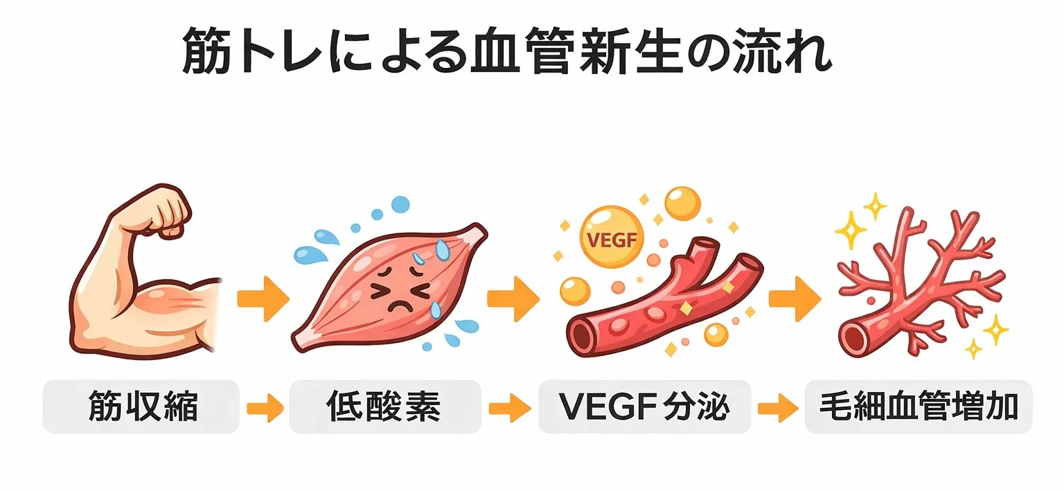 筋トレで血管は増える？