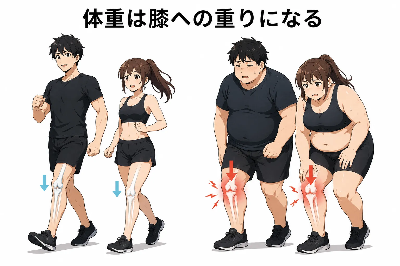膝痛予防の特効薬は体重を落とすことと筋肉をつけること